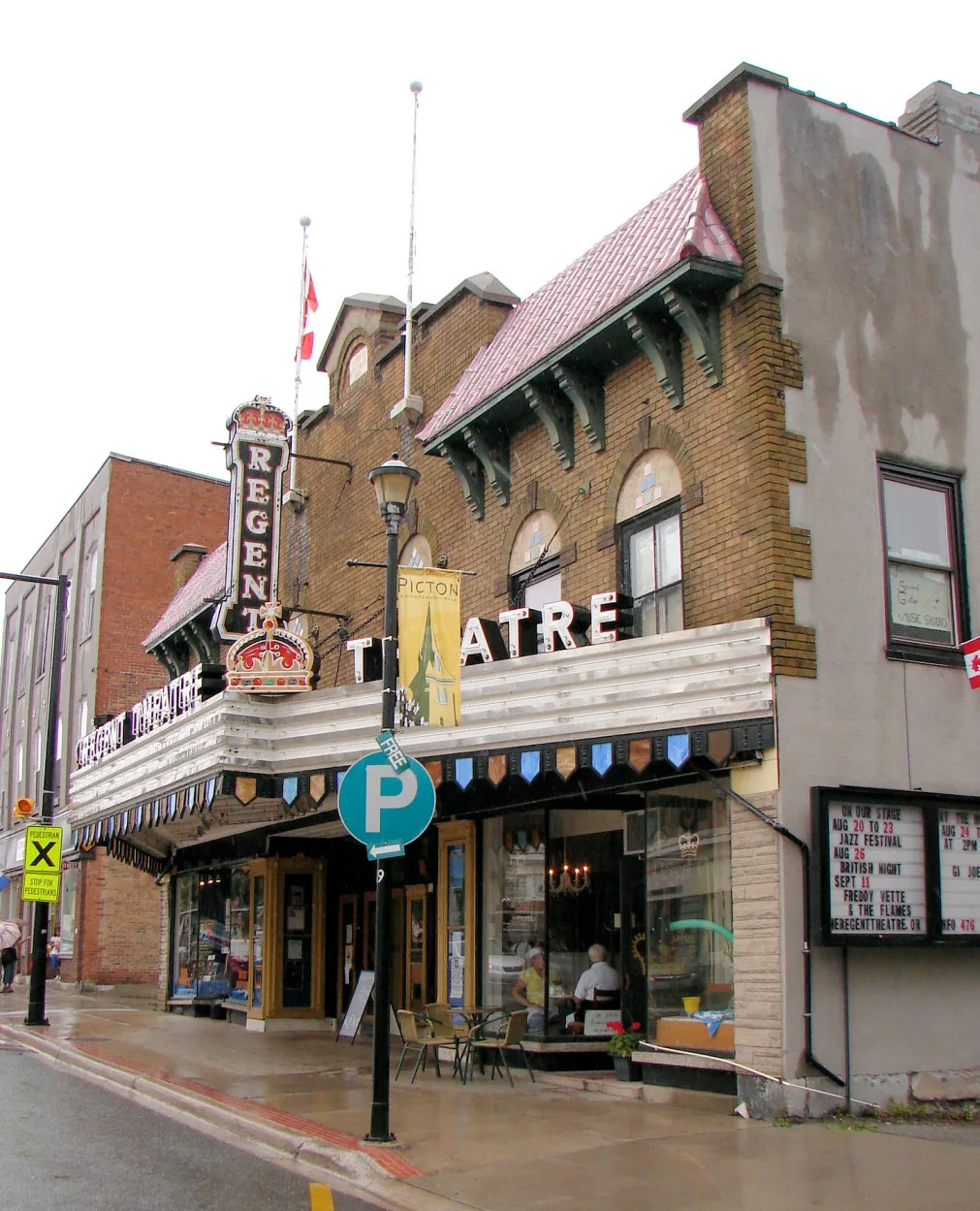 Historic Regent Theatre façade in Picton with its 2009 marquee